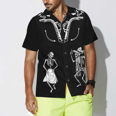 Dancing Skeleton Dia De Los Muertos Hawaiian Shirt, Day Of The Dead Gift Shirt - Hyperfavor