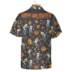 Dancing Skeletons Happy Halloween Hawaiian Shirt, Funny Halloween Shirt, Best Gift For Halloween - Hyperfavor
