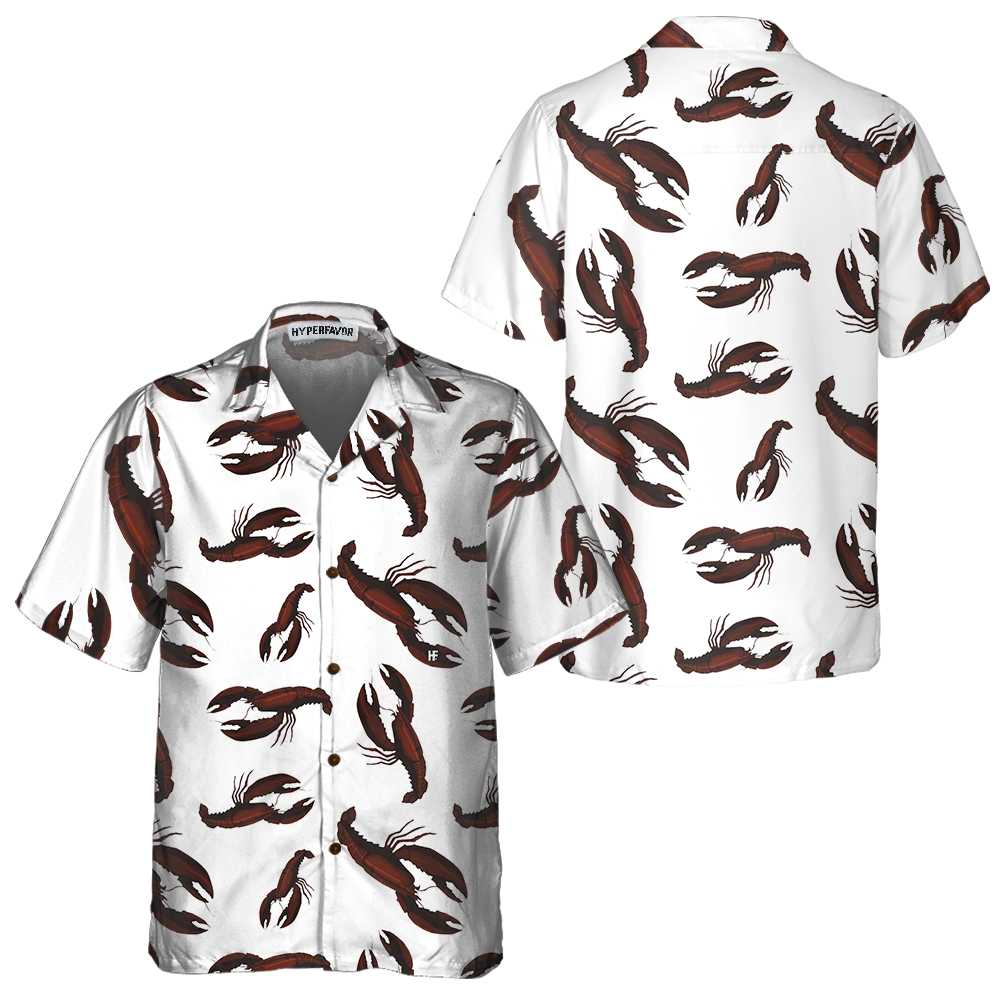 Dark Lobster Hawaiian Shirt, Unique Lobster Shirt, Lobster Print Shirt For Adults - Hyperfavor