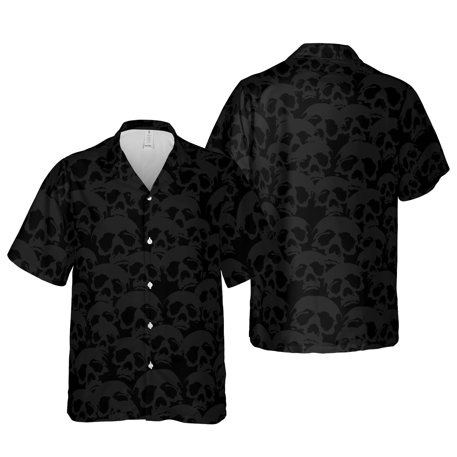 Dark Skull Pattern Hawaiian Shirt - Hyperfavor