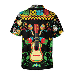 Day Of Dead Sugar Skull And Guitar Hawaiian Shirt, Funny Mexican Skull Halloween Shirt, Best Halloween Gift - Hyperfavor