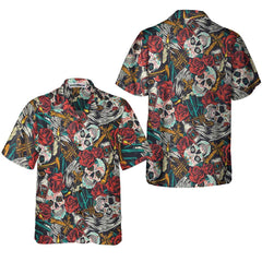 Day Of The Dead Vintage Tequila Hawaiian Shirt, Sugar Skull Shirt, Best Day Of The Dead Gift - Hyperfavor