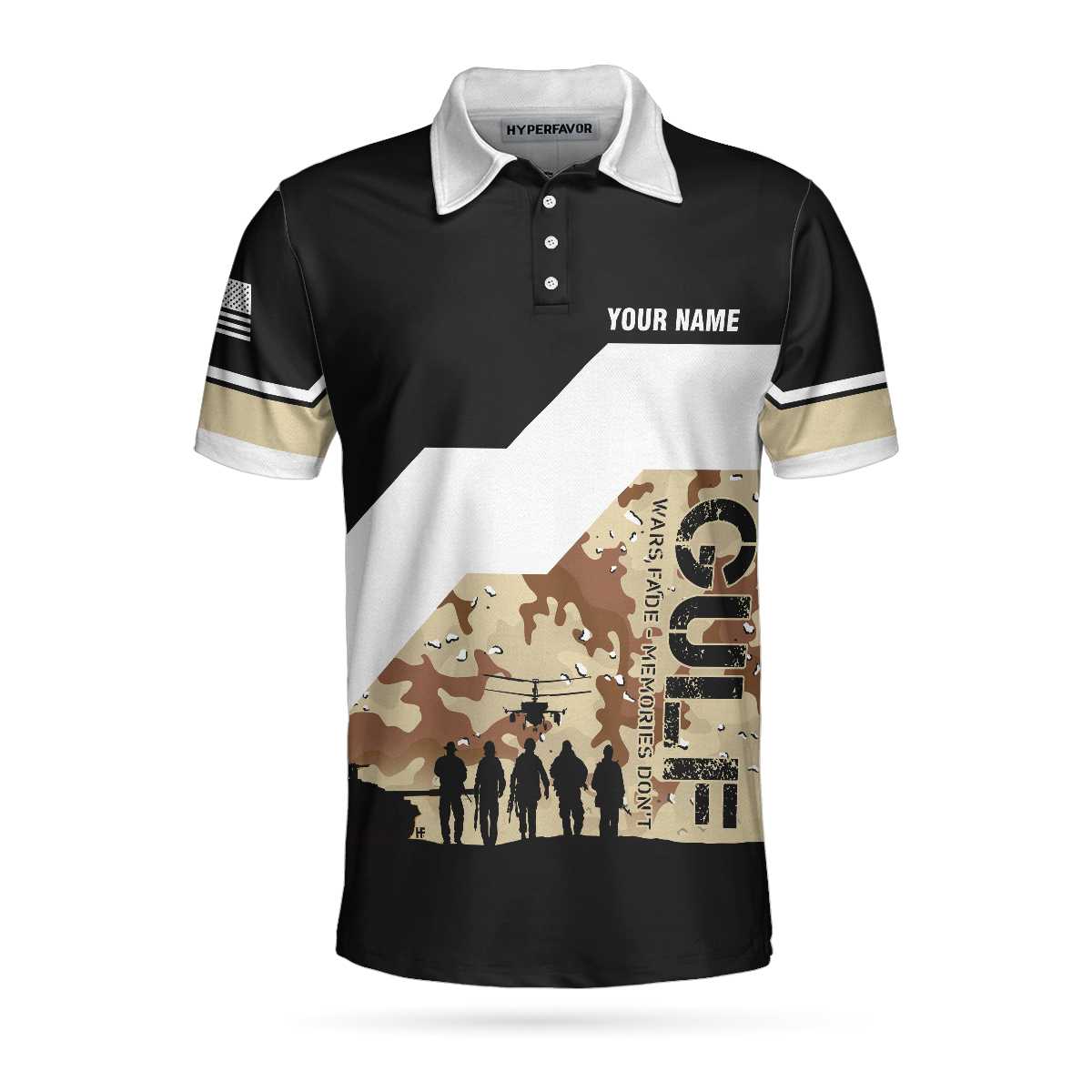 Desert Storm Veteran Custom Polo Shirt, Personalized Gift For Veterans, Cool Desert Shirt Design For Male - Hyperfavor