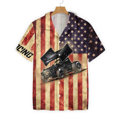 Dirt Racing Flag USA Hawaiian Shirt - Hyperfavor