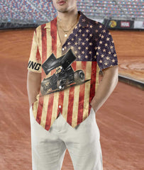 Dirt Racing Flag USA Hawaiian Shirt - Hyperfavor