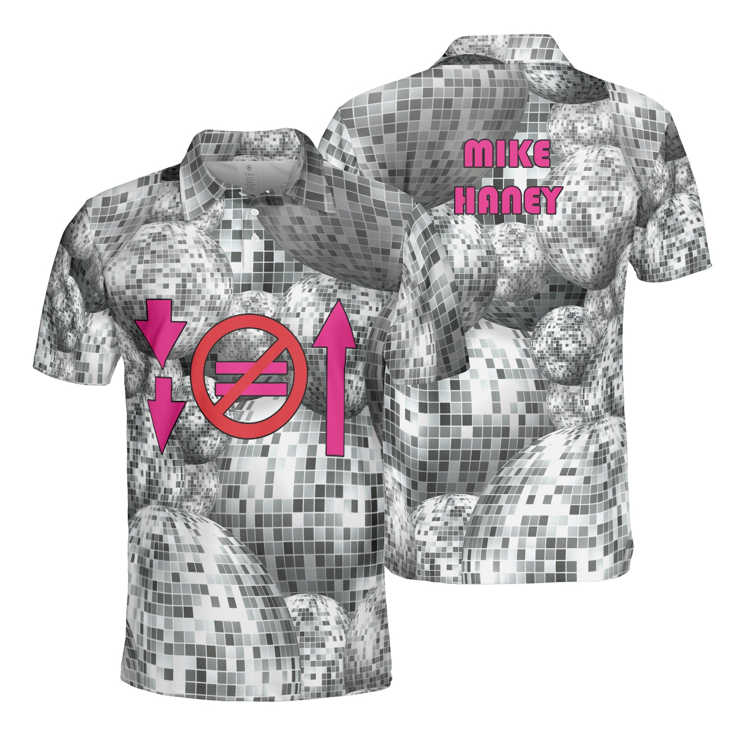 Disco Ball Pattern Custom Polo Shirt - Hyperfavor