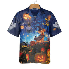 Dog The Witch For Halloween Hawaiian Shirt, Funny Dachshund Wich Halloween Shirt For Men And Women - Hyperfavor