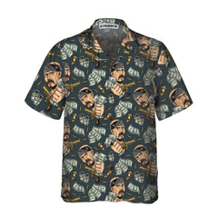 Dollar Bill And Gun Hawaiian Shirt, Dollar Hawaiian Shirt For Men, Cool Money Shirt Gift For Guys - Hyperfavor
