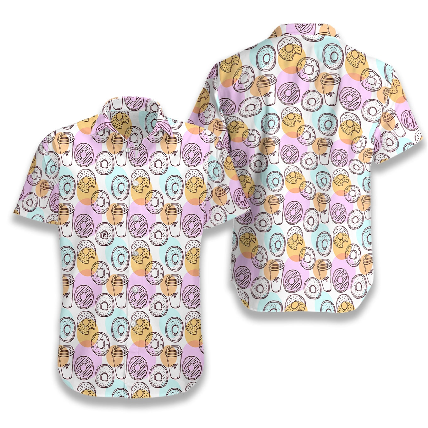 Donut And Coffee Seamless Pattern EZ02 2307 Hawaiian Shirt - Hyperfavor