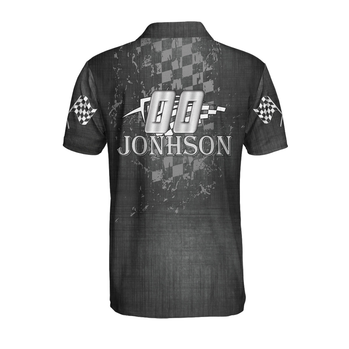 Drag Racing Custom Polo Shirt, Black American Flag Racing Shirt For Men - Hyperfavor