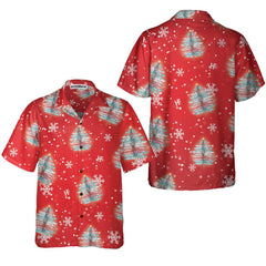 Dragonfly Shaped Christmas Tree Shirt, Christmas Hawaiian Shirt - Hyperfavor