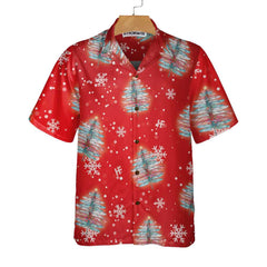 Dragonfly Shaped Christmas Tree Shirt, Christmas Hawaiian Shirt - Hyperfavor