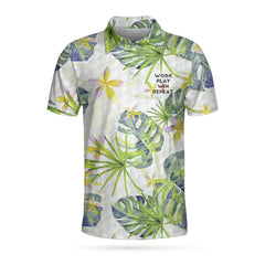 Drink Bourbon And Play Golf In 19th Golf Hole Is All I Wanna Do Golf Polo Shirt, Tropical Golf Shirt For Men - Hyperfavor