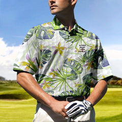 Drink Bourbon And Play Golf In 19th Golf Hole Is All I Wanna Do Golf Polo Shirt, Tropical Golf Shirt For Men - Hyperfavor
