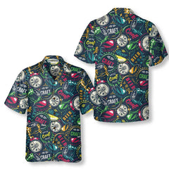 Drink Craft Beer Hawaiian Shirt, Beer Bottle Cap Patterns Shirt, Best Gift For Beer Lovers - Hyperfavor