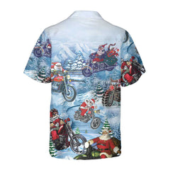 Driving With Santa On Christmas Hawaiian Shirt, Motorcycle Christmas Shirt, Best Gift For Christmas - Hyperfavor