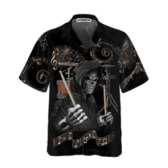 Drum I Destroy Silence Hawaiian Shirt, Drummer Skull Shirt, Best Gift For Dummers - Hyperfavor