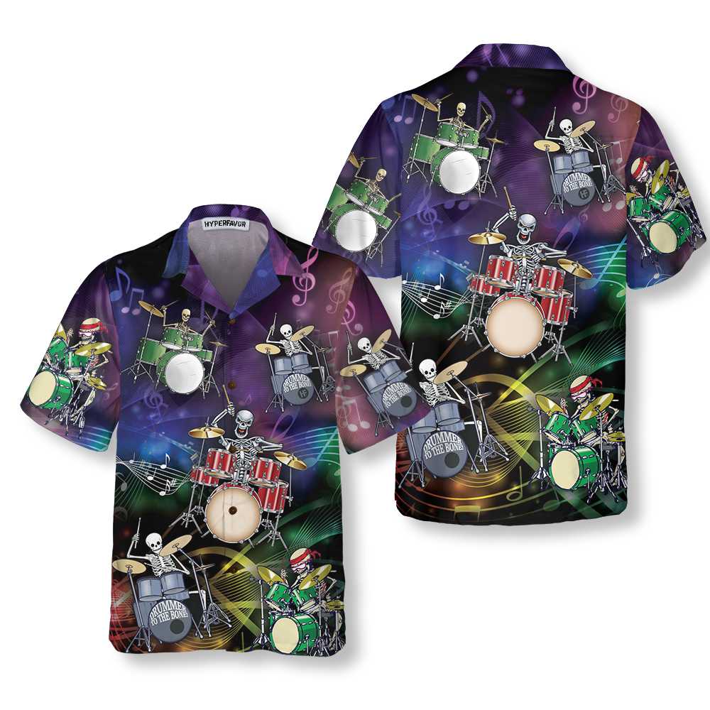 Drummer To The Bone Hawaiian Shirt, Cool Drum Shirt, Best Gift For Drummers - Hyperfavor