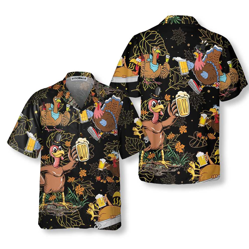 Drunk Turkey Thanksgiving Hawaiian Shirt, Funny Thanksgiving Gobble Shirt, Gift For Thanksgiving Day - Hyperfavor