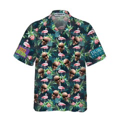 Dubay Design Funny Custom Face Flamingo Hawaiian Shirt - Hyperfavor