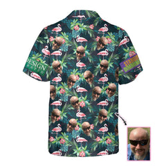Dubay Design Funny Custom Face Flamingo Hawaiian Shirt - Hyperfavor