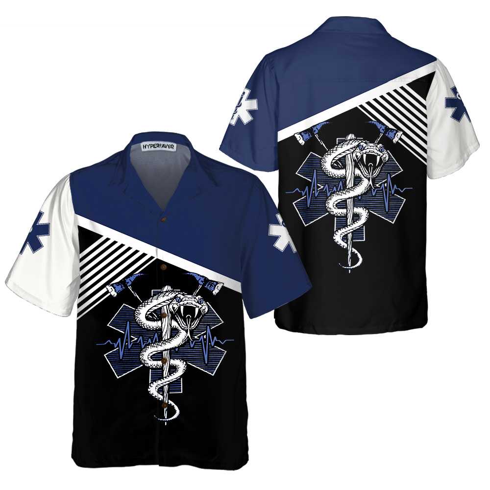 EMS Paramedic Hawaiian Shirt, Funny Parademic Shirt For Men, Paramedic Gift Ideas - Hyperfavor