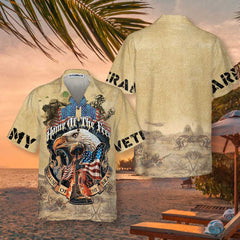 Eagle Army Veteran Home Of The Free Hawaiian Shirt, Vintage American Flag Veteran Shirt - Hyperfavor