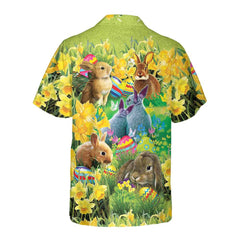 Easter Bunnies Hawaiian Shirt, Button Up Easter Bunny Shirt, Easter Shirt For Men & Women, Cool Easter Gift - Hyperfavor