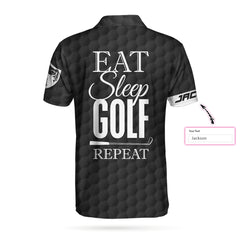 Eat Sleep Golf Repeat Custom Polo Shirt - Hyperfavor