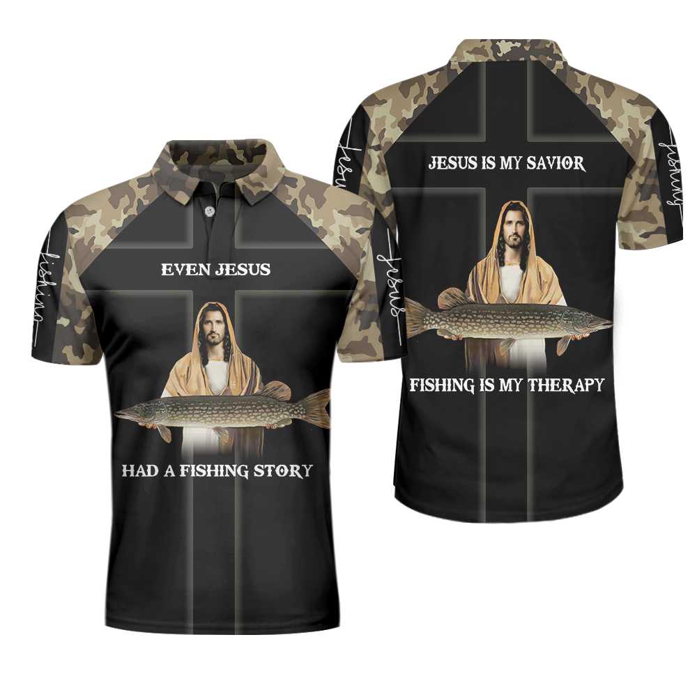 Even Jesus Had A Fishing Story All Over Print Polo Shirt - Hyperfavor
