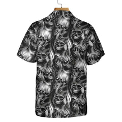 Evil Skull Tattoo Hawaiian Shirt, Horror Skull Shirt Black For Men And Women - Hyperfavor