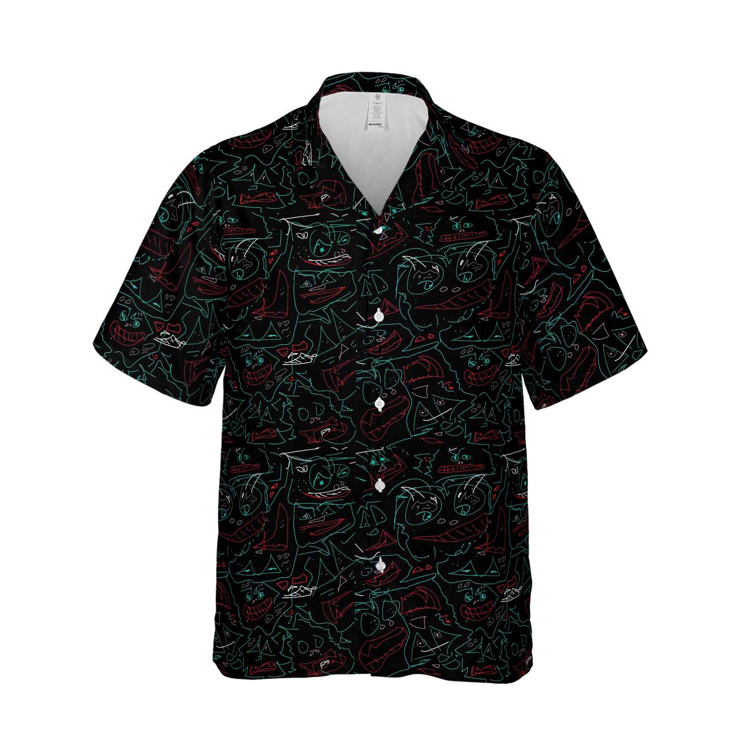Face Line Art Hawaiian Shirt - Hyperfavor
