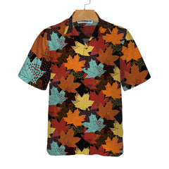 Fall Maple Leaves Black Hawaiian Shirt, Autumn Thanksgiving Shirt, Unique Gift For Thanksgiving Day - Hyperfavor