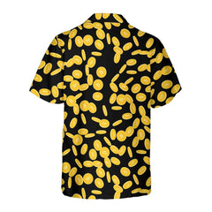 Falling Bitcoin Cryptocurrency Pattern Hawaiian Shirt, Unique Bitcoin Shirt For Men & Women - Hyperfavor