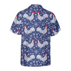 Festive Winter Rooster Hawaiian Shirt, Unique Chicken Shirt For Men & Women - Hyperfavor