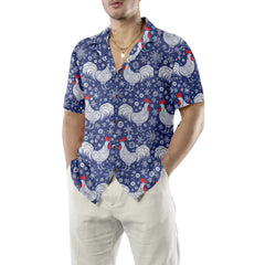 Festive Winter Rooster Hawaiian Shirt, Unique Chicken Shirt For Men & Women - Hyperfavor