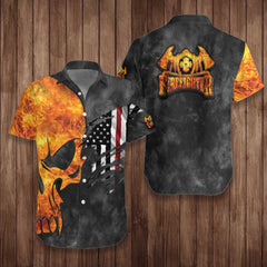 Firefighter And Skull EZ24 0403 Hawaiian Shirt - Hyperfavor