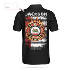 Firefighter California Flag EZ16 0504 Custom Polo Shirt - Hyperfavor