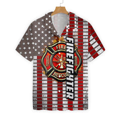 Firefighter Red Flag And Logo EZ24 1401 Hawaiian Shirt - Hyperfavor