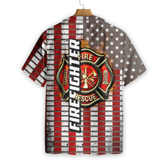 Firefighter Red Flag And Logo EZ24 1401 Hawaiian Shirt - Hyperfavor