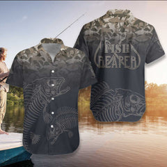 Fish Reaper Fish Skull Skeleton Hawaiian Shirt - Hyperfavor