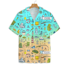 Fishing Doodle Seamless Pattern EZ02 1208 Hawaiian Shirt - Hyperfavor