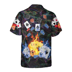 Flaming Poker Casino Hawaiian Shirt, Flame Casino Shirt For Adults, Cool Shirt For Poker Card Players - Hyperfavor