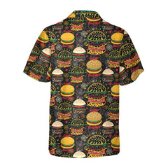 Floral Tasty Burgers Hawaiian Shirt, Funny Seamless Pattern Burger Shirt - Hyperfavor