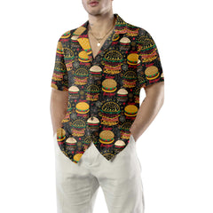 Floral Tasty Burgers Hawaiian Shirt, Funny Seamless Pattern Burger Shirt - Hyperfavor