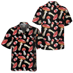Fly Agaric Mushroom Hawaiian Shirt, Red Mushroom Print Shirt For Men & Women - Hyperfavor
