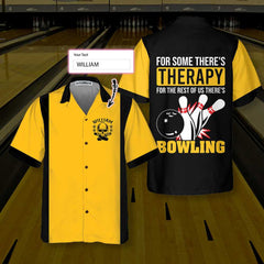 For Some There's Therapy For The Rest Of Us There's Bowling Custom Hawaiian Shirt, Personalized Gift For Bowling Players - Hyperfavor