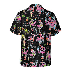 Funny Christmas Flamingo Hawaiian Shirt, Christmas Tropical Shirt For Men, Best Xmas Gift Idea - Hyperfavor