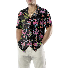 Funny Christmas Flamingo Hawaiian Shirt, Christmas Tropical Shirt For Men, Best Xmas Gift Idea - Hyperfavor