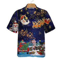 Funny Christmas Sky Santa Clause With Reindeers Hawaiian Shirt, Funny Christmas Shirt, Best Gift For Christmas - Hyperfavor